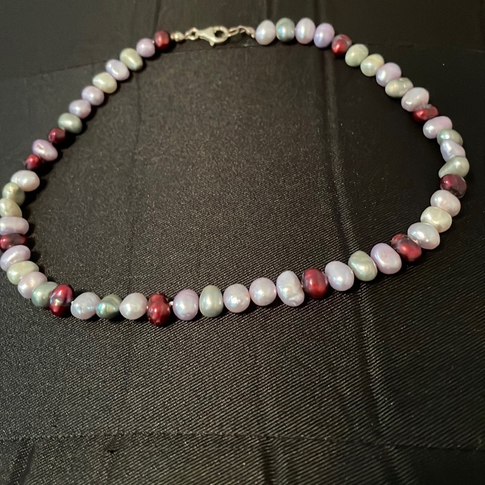 Freshwater colored pearl necklace